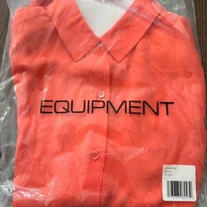 Equipment Women’s Hot Coral Button Down Silk Shirt